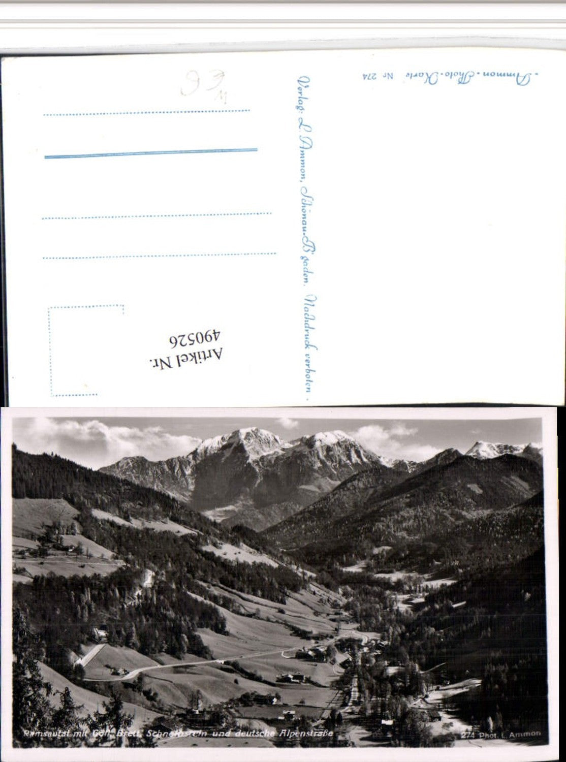 490526,Ramsautal b. Berchtesgaden m. Göll Brett Bergkulisse