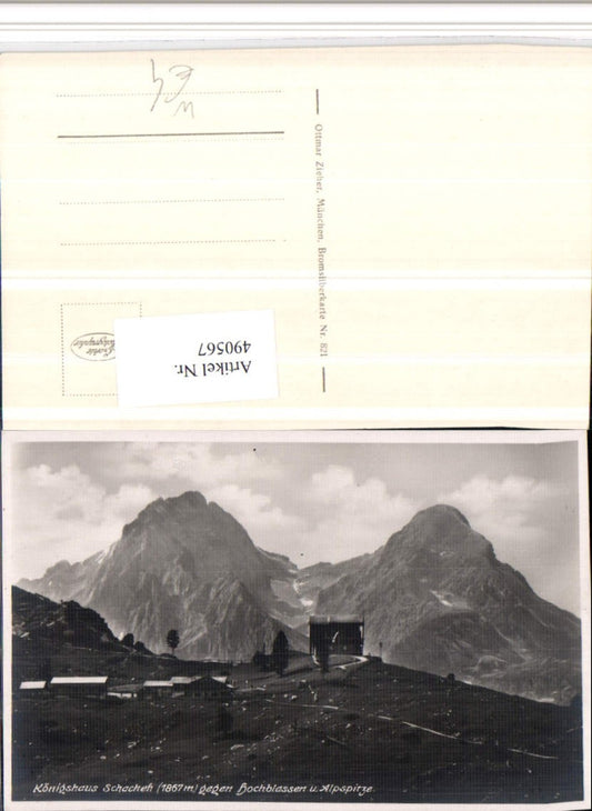 490567,Königshaus Schachen b. Garmisch geg. Alpspitze Bergkulisse