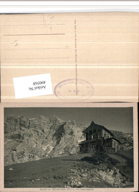 490568,Schloss am Schachen b. Garmisch m. Dreitorspitze Bergkulisse