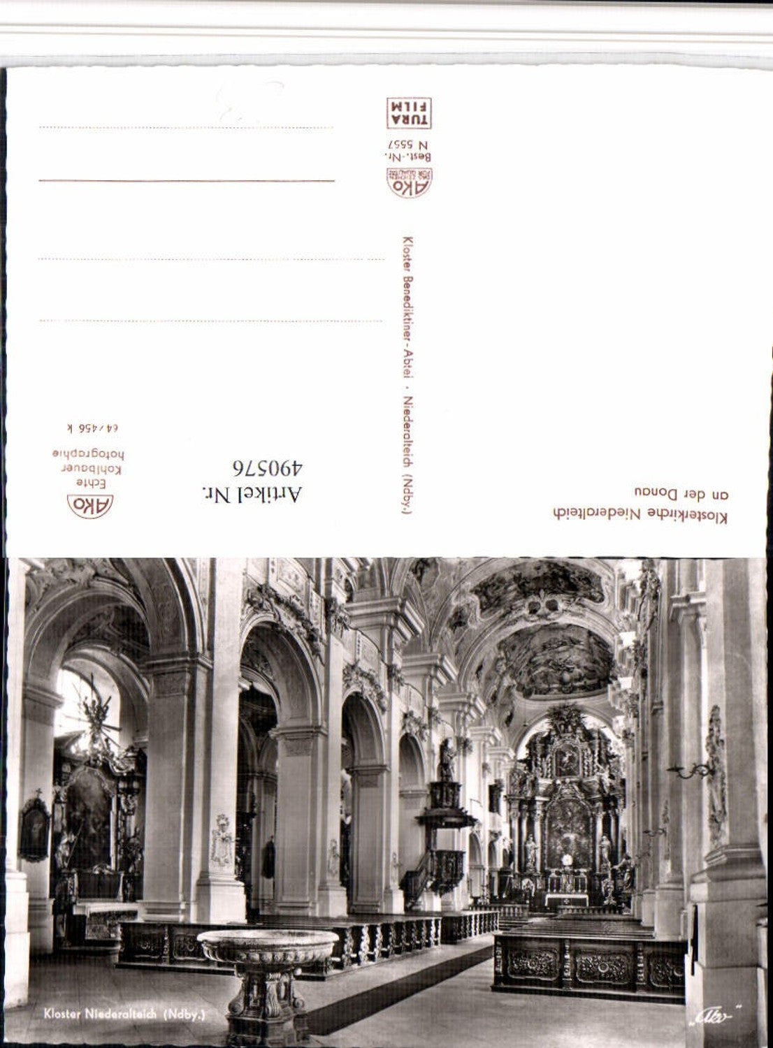 490576,Niederalteich an d. Donau Klosterkirche Innenansicht