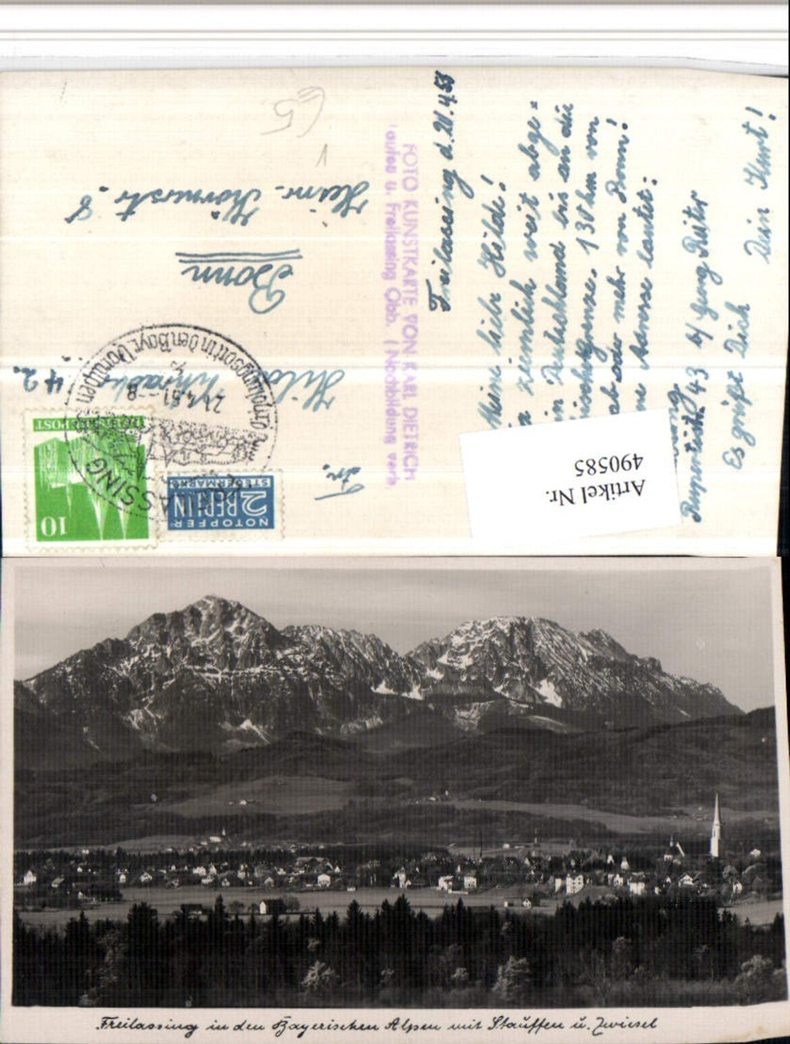 490585,Freilassing Totale m. Stauffen Bergkulisse pub Foto Karl Dietrich