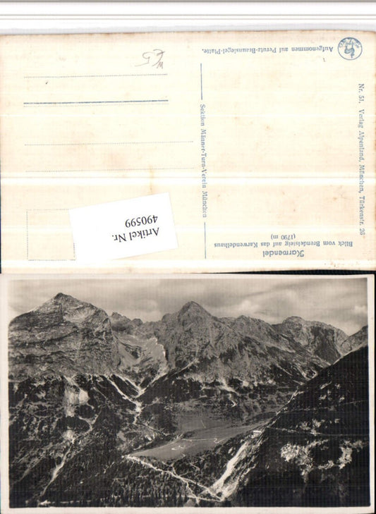 490599,Blick vom Brendelsteig auf Karwendelhaus b. Mittenwald Bergkulisse