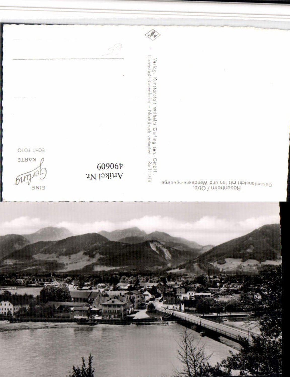 490609,Rosenheim Totale m. Inn Brücke u. Wendelstein Bergkulisse