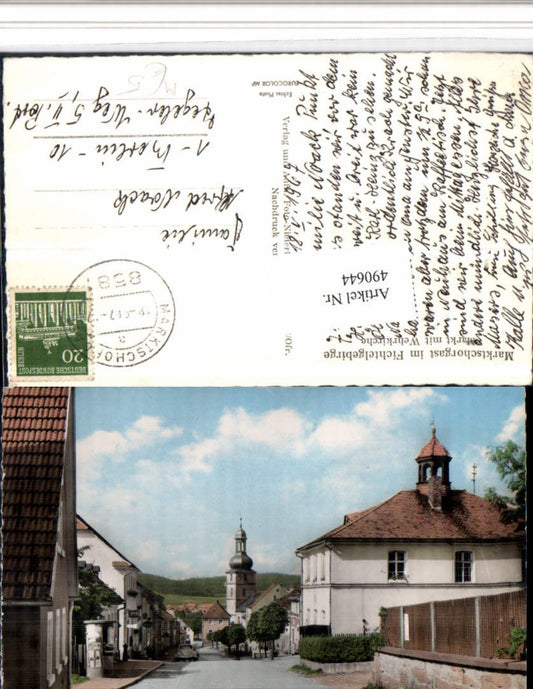 490644,Marktschorgast im Fichtelgebirge Markt m. Wehrkirche Litfaßsäule