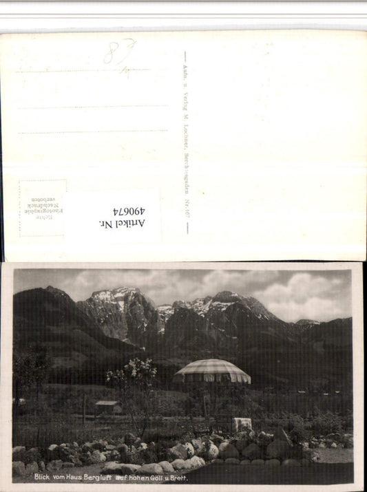 490674,Blick vom Haus Bergluft b. Ramsau auf Hohen Göll Bergkulisse