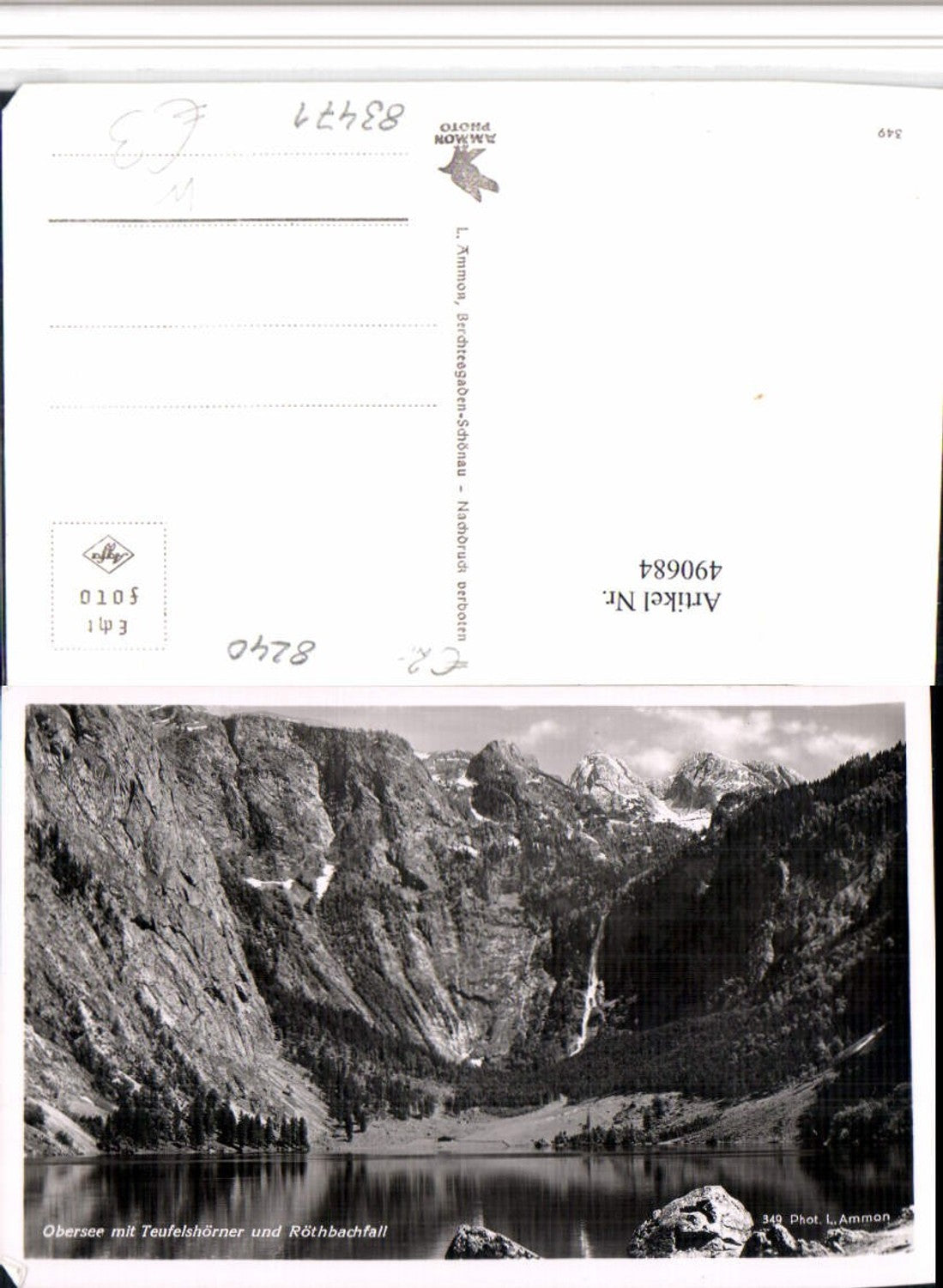 490684,Obersee See b. Berchtesgaden m. Teufelshörner Bergkulisse