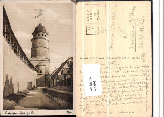 490692,Nördlingen Löpsinger Tor Turm