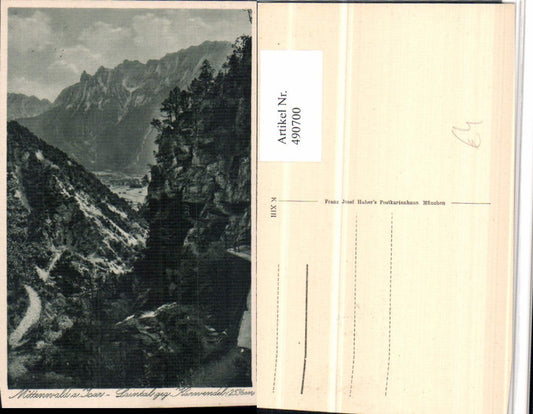 490700,Mittenwald an d. Isar Laintal geg. Karwendel Bergkulisse