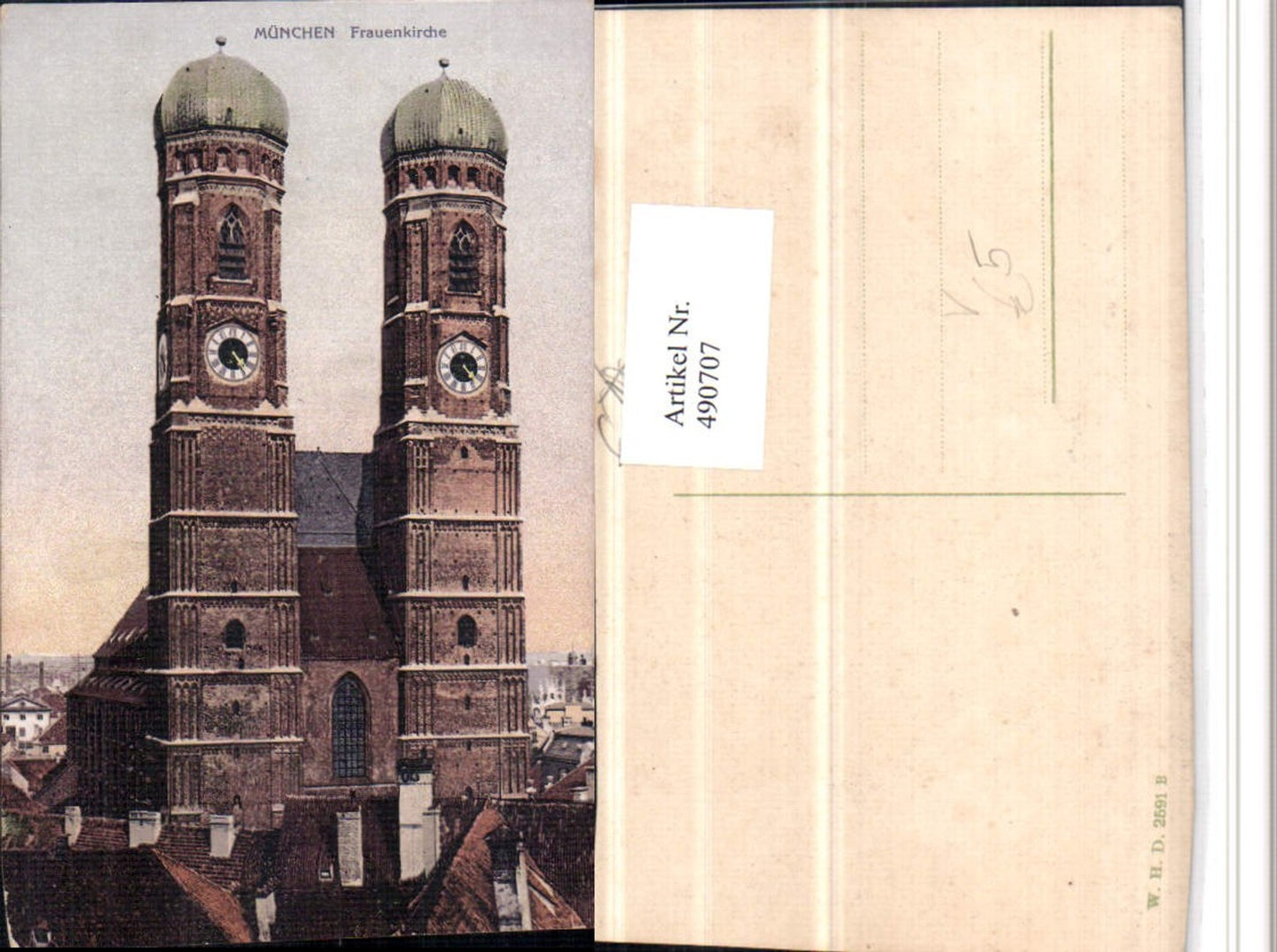 490707,München Frauenkirche Kirche pub W.H.D. 2591B