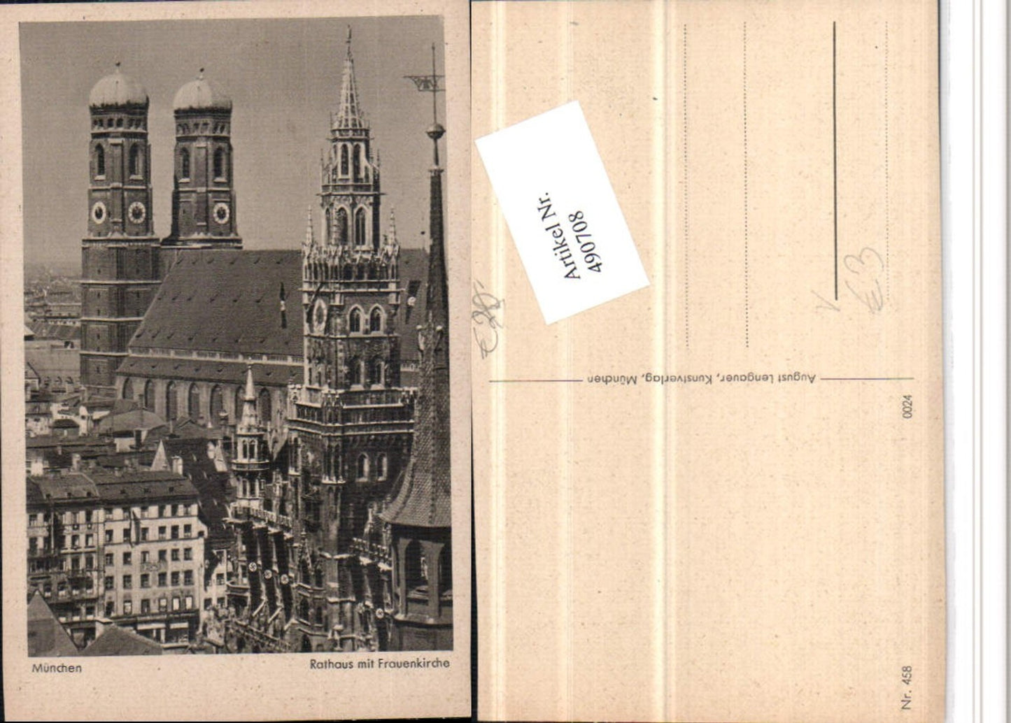 490708,München Rathaus m. Frauenkirche Kirche pub A. Lengauer 458