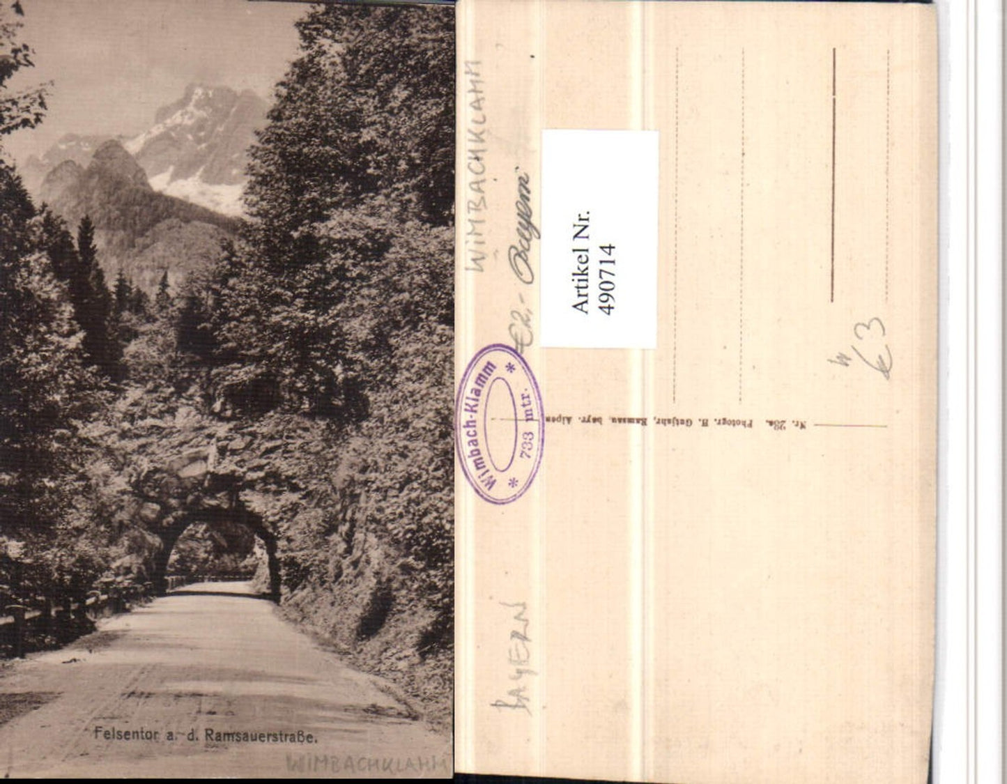 490714,Felsentor an d. Ramsauerstraße b. Berchtesgaden