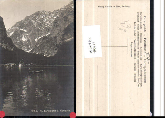 490717,St. Bartholomä am Königssee b. Schönau Bergkulisse pub Würthle 1315