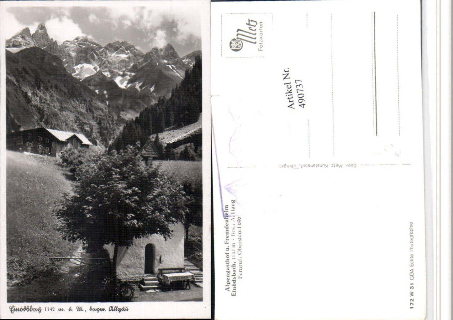 490737,Einödsbach b. Oberstdorf Alpengasthof Bergkulisse