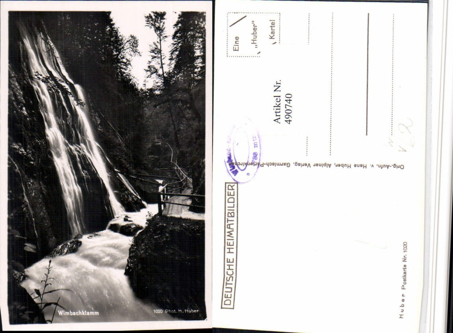 490740,Wimbachklamm Klamm b. Ramsau Wasserfall pub Huber 1020
