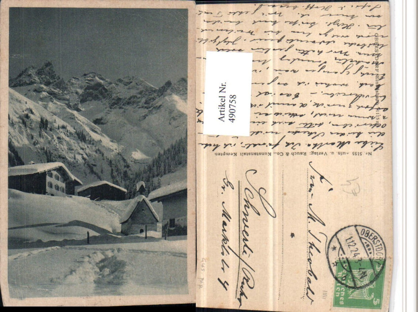 490758,Oberstdorf Einödsbach Bergkulisse Winterbild