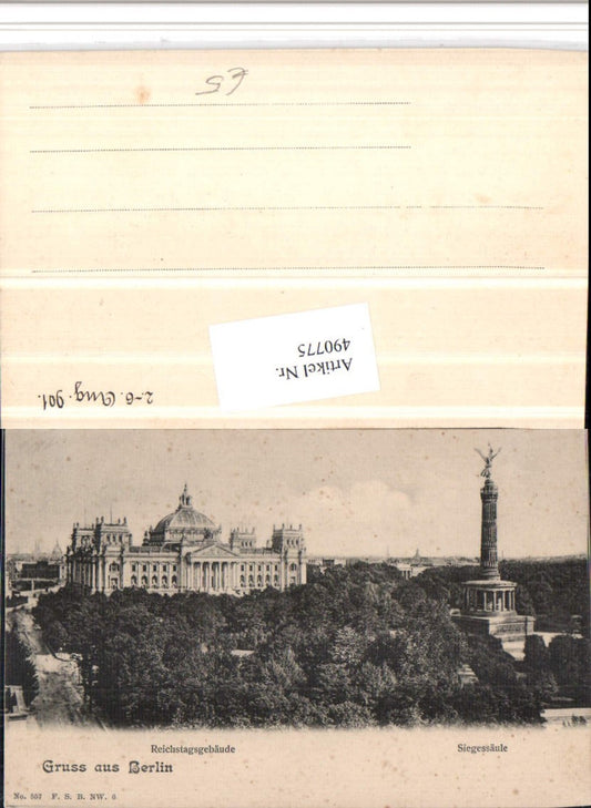 490775,Berlin Reichstagsgebäude u. Siegessäule Säule