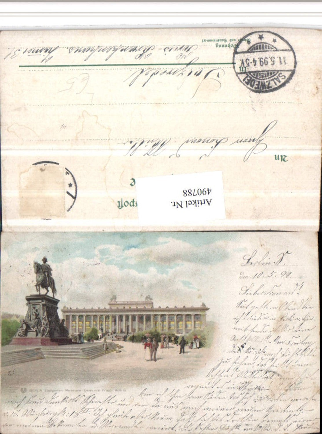 490788,Litho Berlin Lustgarten Museum Denkmal Friedrich Wilhelm