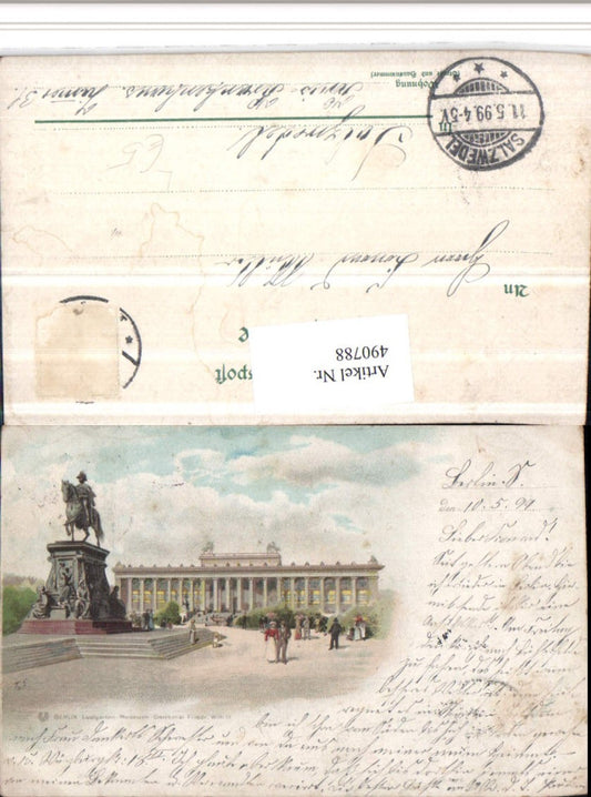 490788,Litho Berlin Lustgarten Museum Denkmal Friedrich Wilhelm