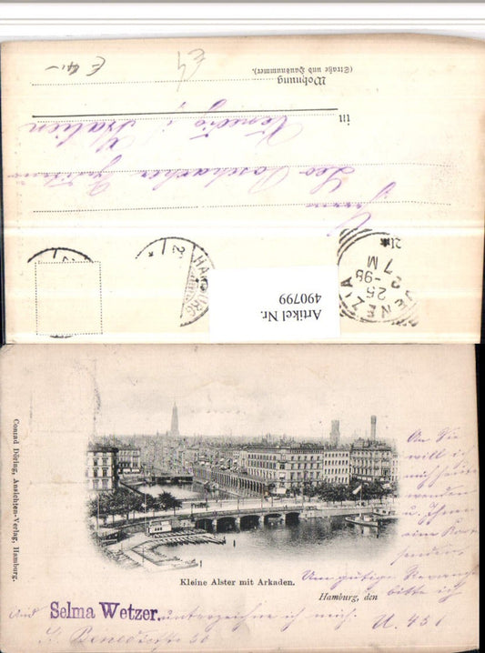 490799,Hamburg Teilansicht Kleine Alster m. Arkaden Brücke