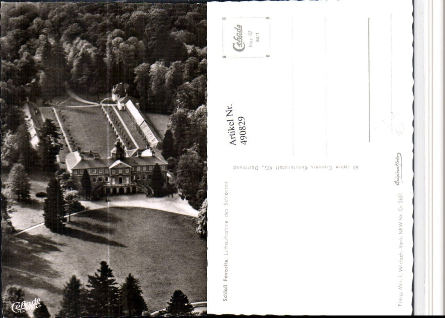 490829,Schloss Favorite b. Rastatt Fliegeraufnahme