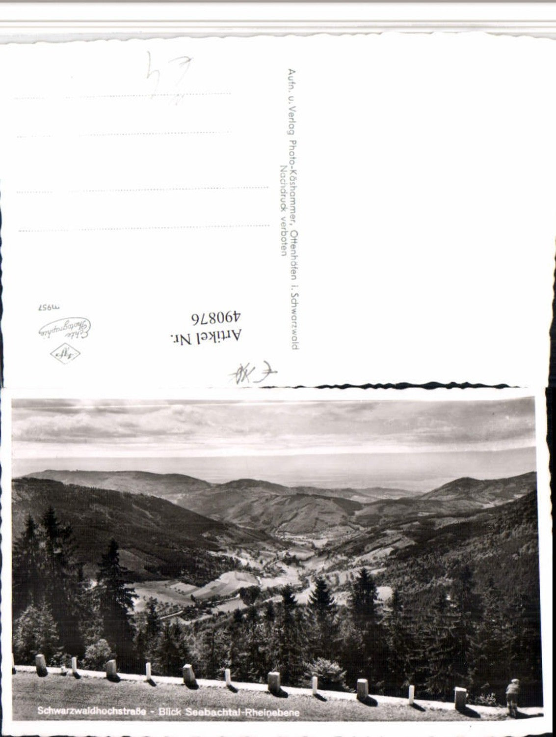 490876,Schwarzwaldhochstraße Blick Seebachtal Rheinebene