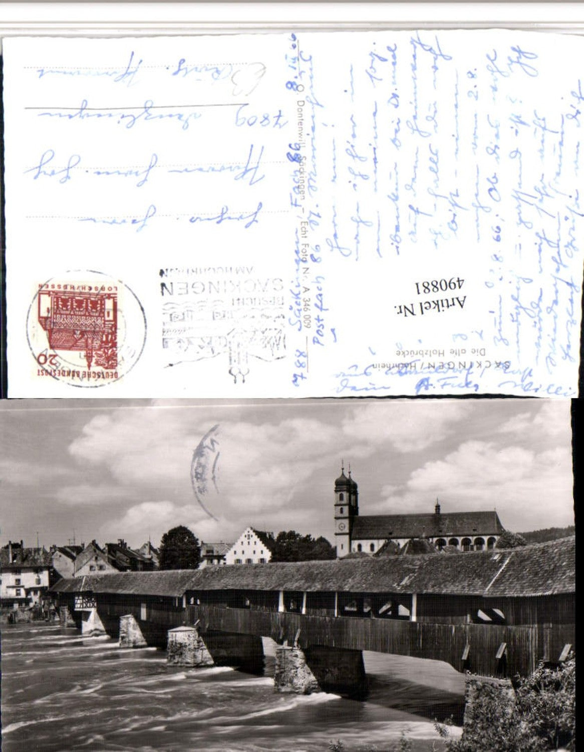 490881,Säckingen am Hochrhein Holzbrücke Brücke