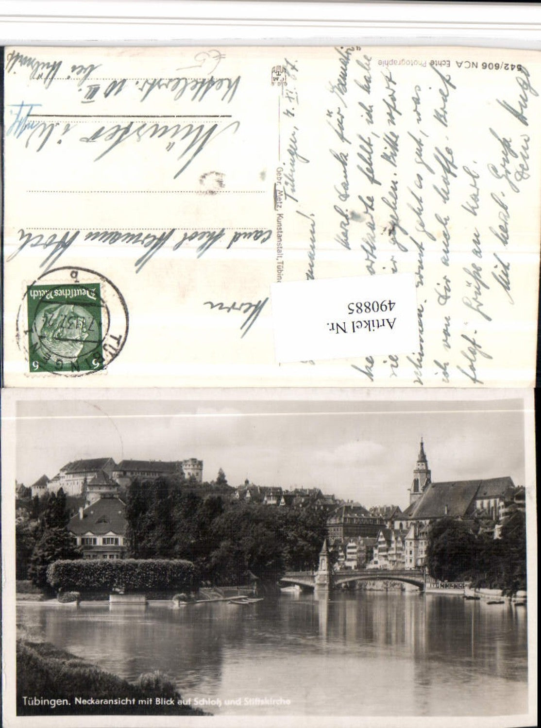 490885,Tübingen Blick auf Schloss u. Stiftskirche Brücke