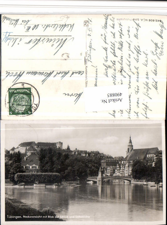 490885, Tübingen View of castle and collegiate church Bridge