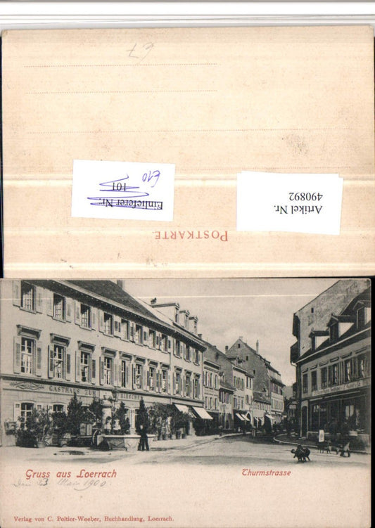490892, Greetings from Lörrach, Thurmstraße street view, inn