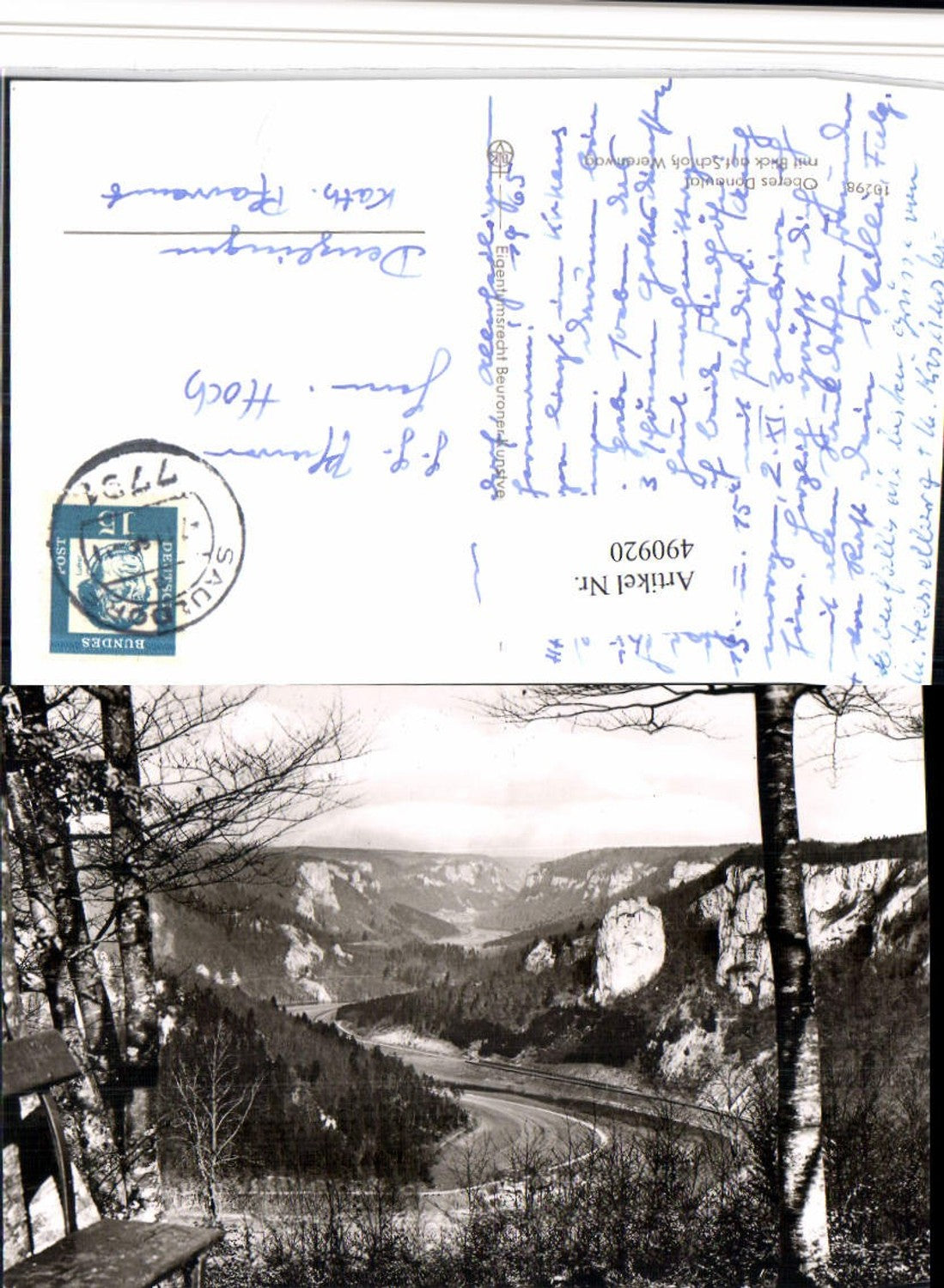 490920,Oberes Donautal m. Blick auf Schloss Werenwag b. Beuron