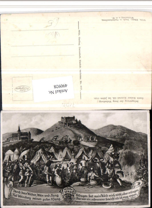490928, Artist AK Siege of Weinsberg Castle Wine