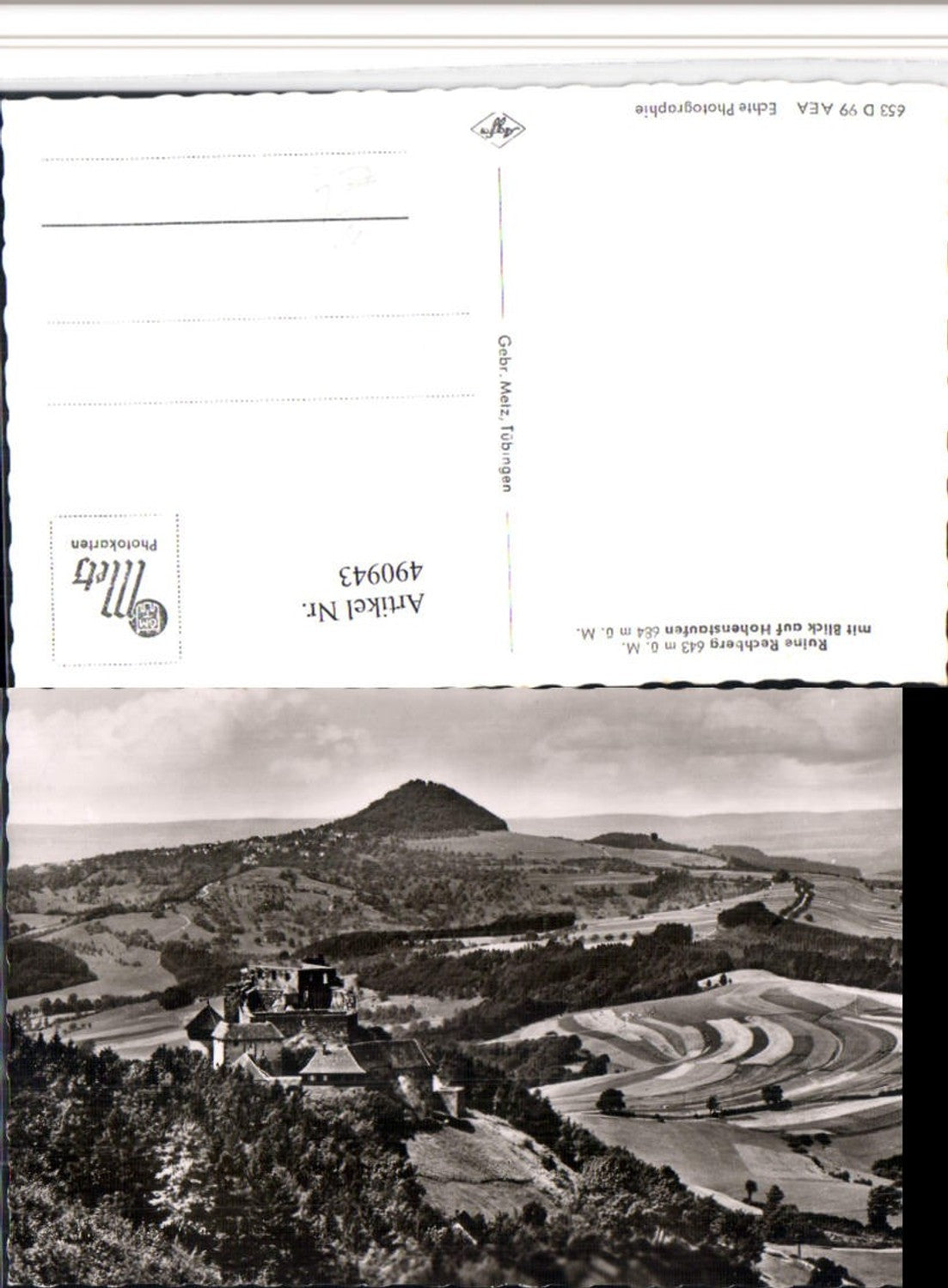 490943,Ruine Rechberg b. Schwäbisch Gmünd m. Blick auf Hohenstaufen
