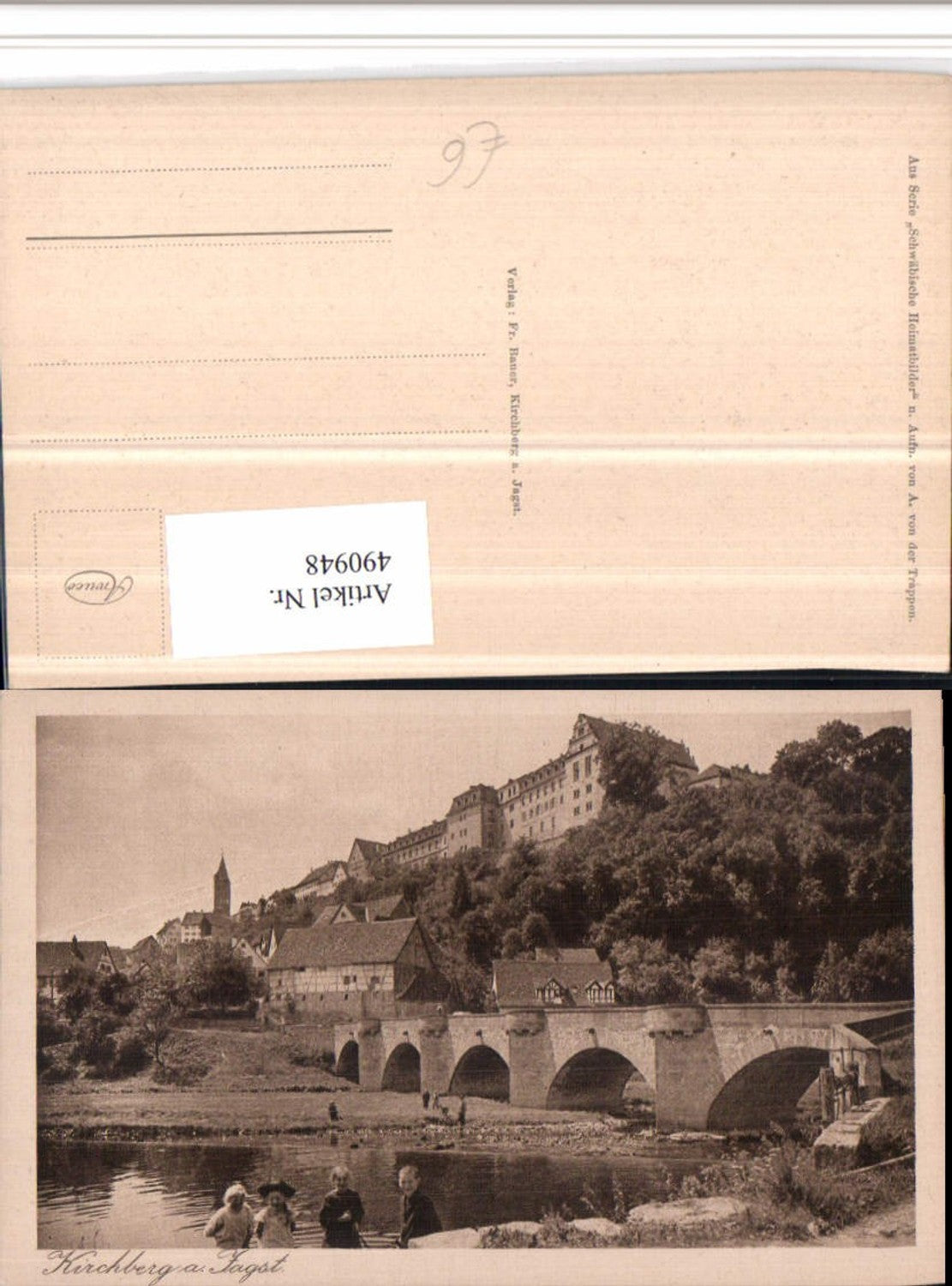 490948,Kirchberg an d. Jagst Teilansicht m. Schloss Brücke