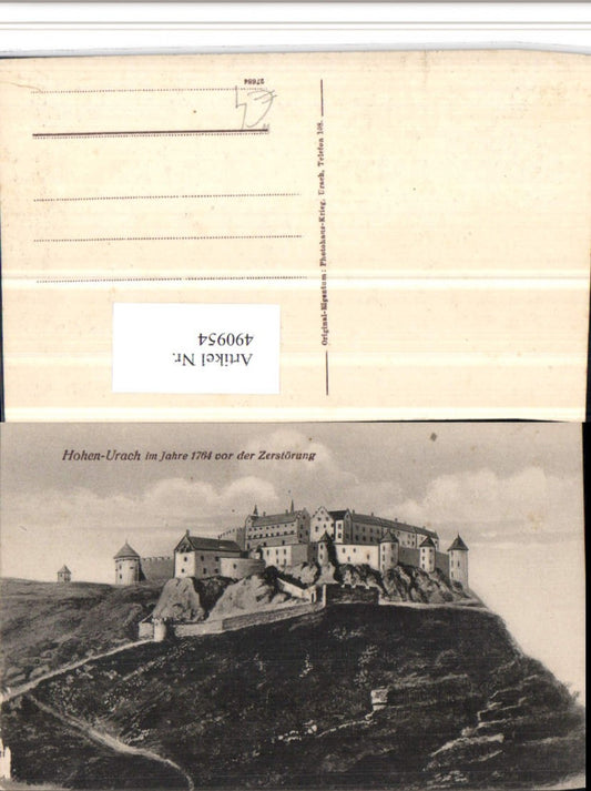 490954,Burg Hohenurach b. Bad Urach im Jahre 1764