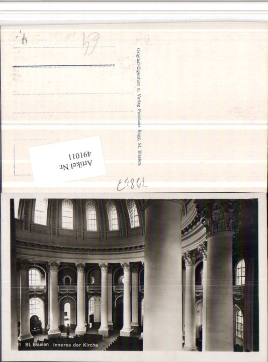 491011, St. Blasien Church Interior view Columns