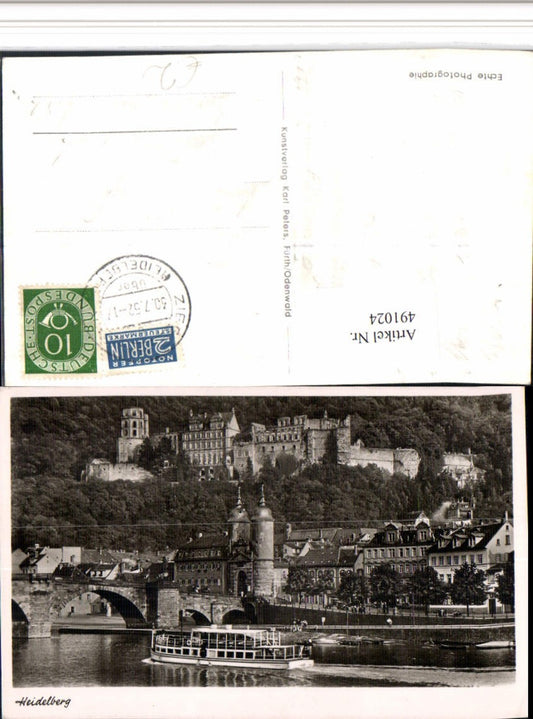 491024, Heidelberg Partial view Bridge Boat Castle