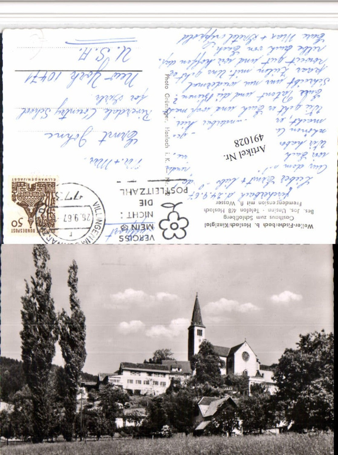 491028, hamlet of Fischerbach near Haslach in the Kinzig Valley, church