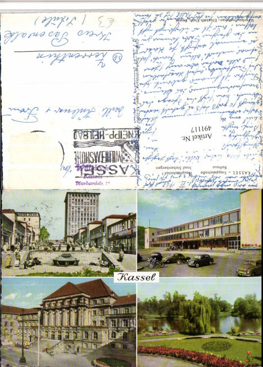 491117,Kassel Rathaus Bahnhof Insel Siebenbergen Mehrbildkarte