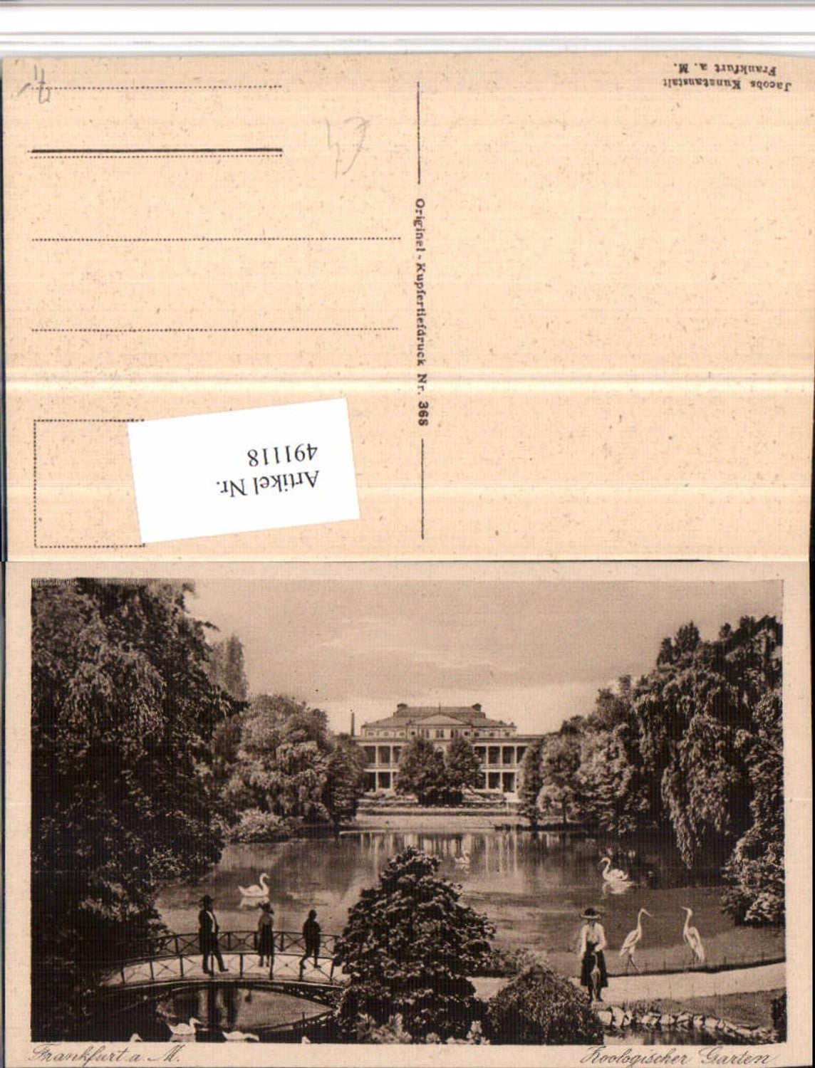 491118,Frankfurt am Main Zoologischer Garten Brücke Teich