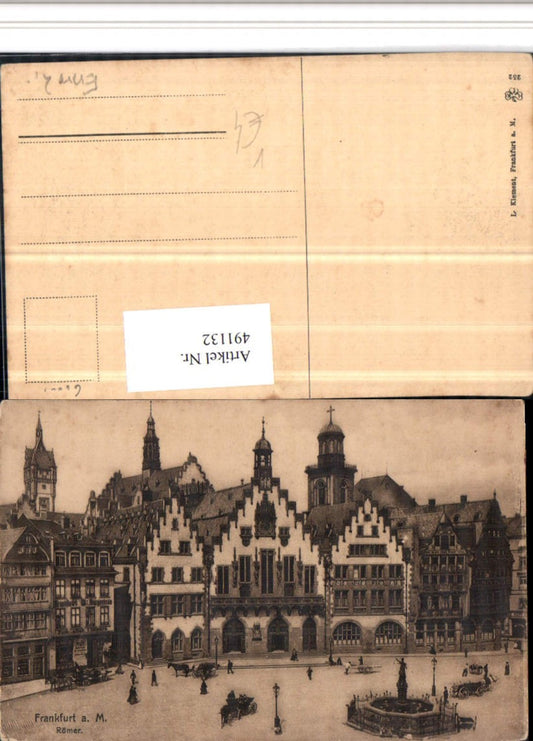 491132,Frankfurt am Main Römer Brunnen pub L. Klement 252