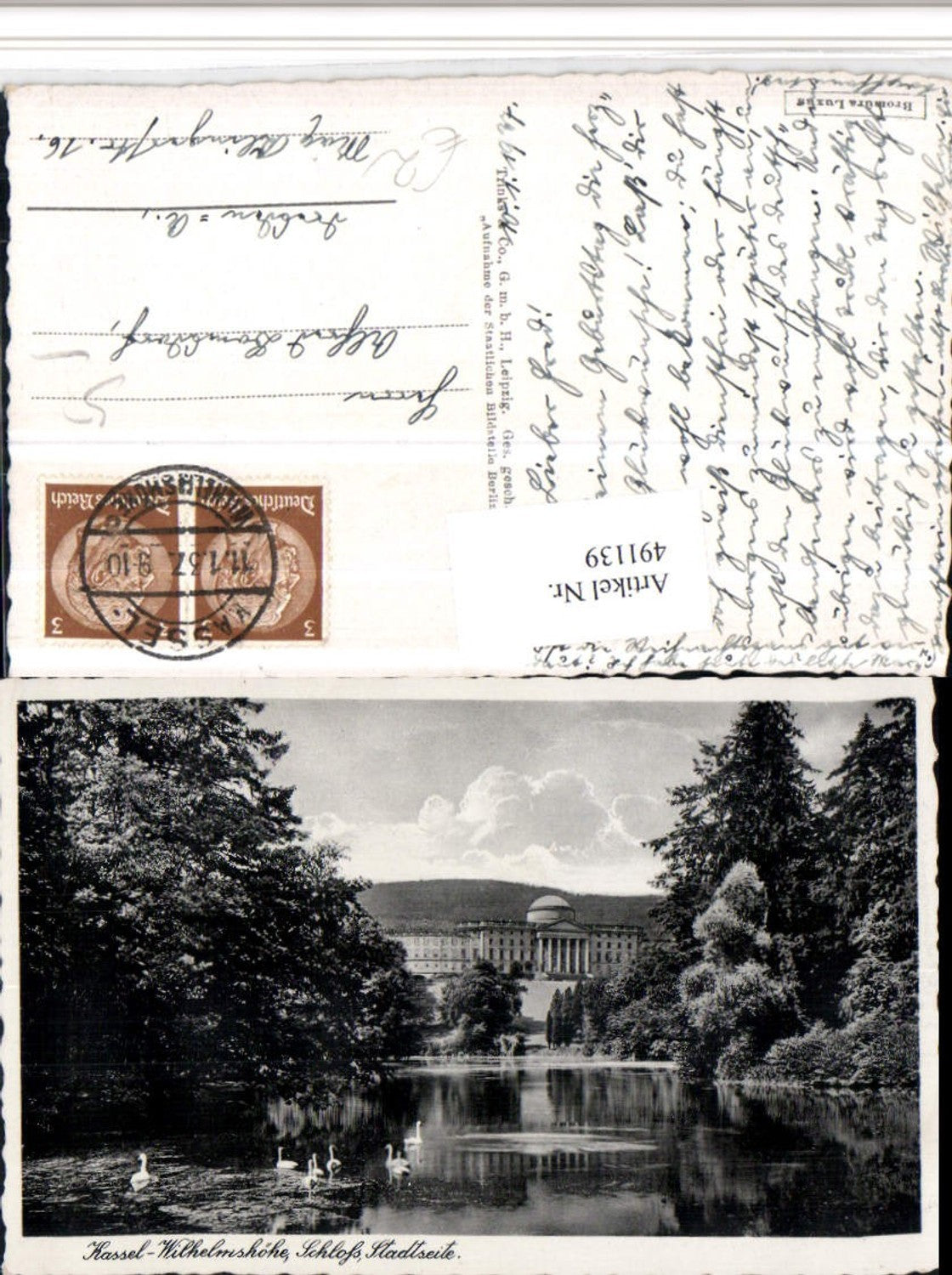 491139,Kassel Wilhelmshöhe Schloss Park Teich