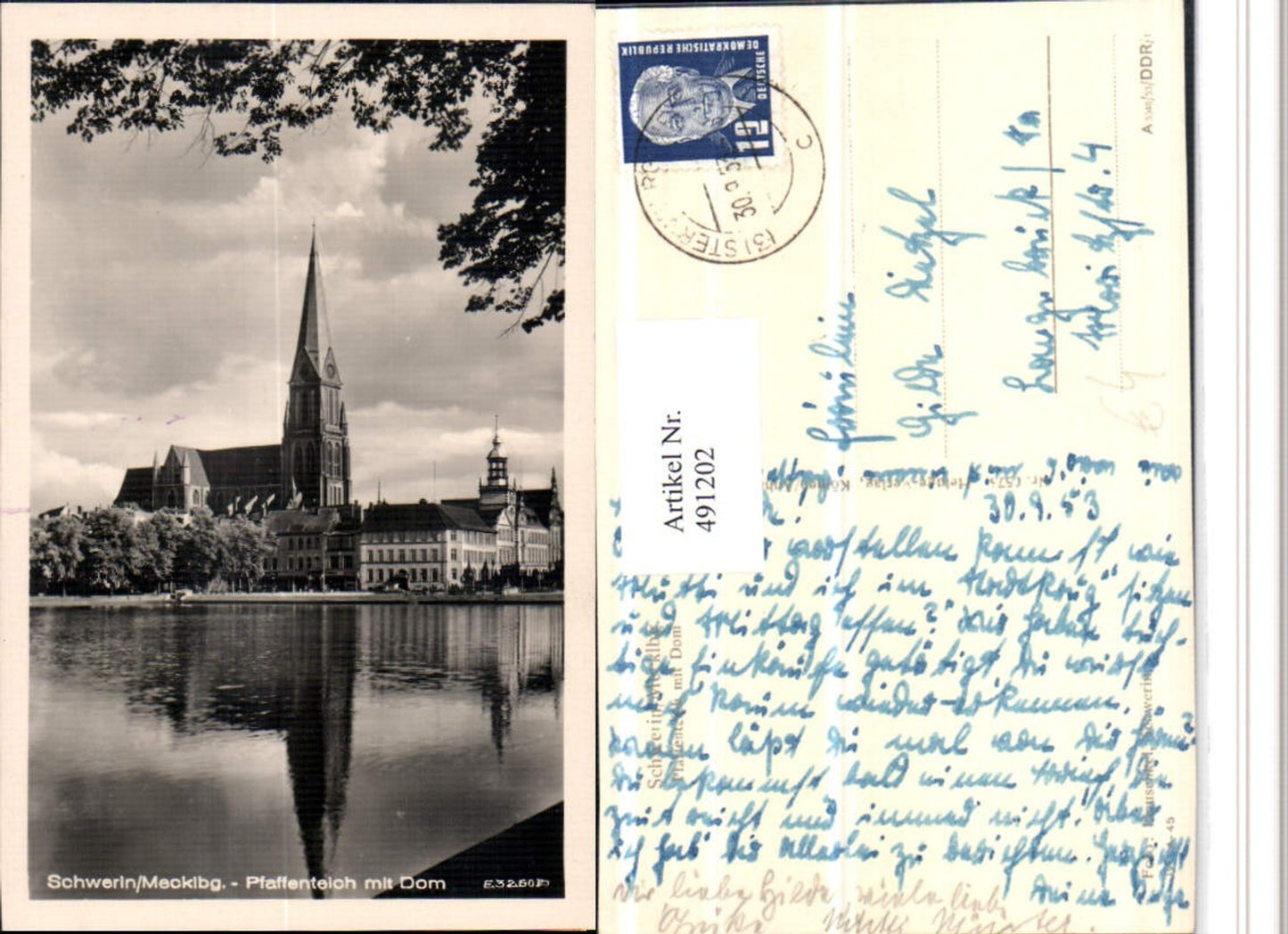 491202,Schwerin Pfaffenteich m. Dom Kirche