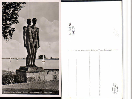 491208,Hannover Maschsee Plastik Menschenpaar Statue