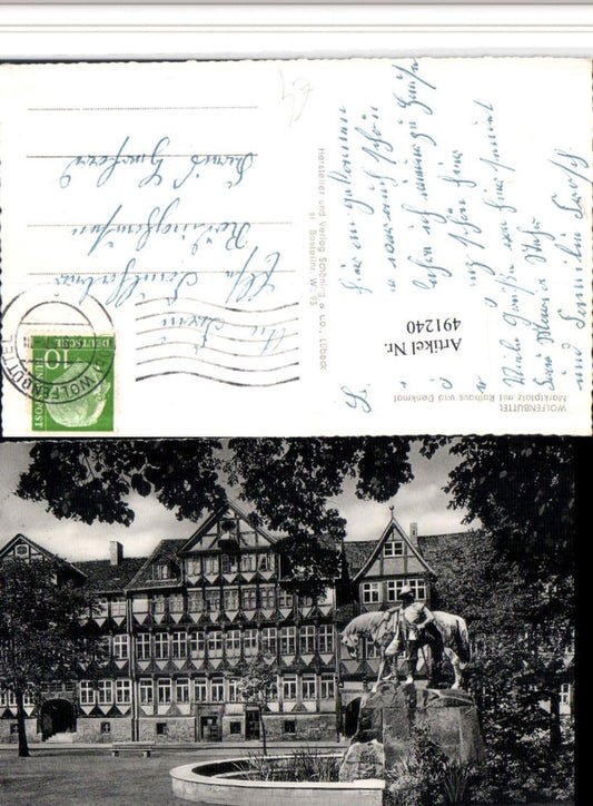 491240,Wolfenbüttel Marktplatz m. Rathaus u. Denkmal
