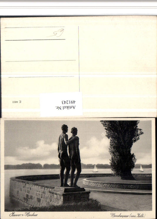 491243,Hannover Maschsee Menschenpaar Statue