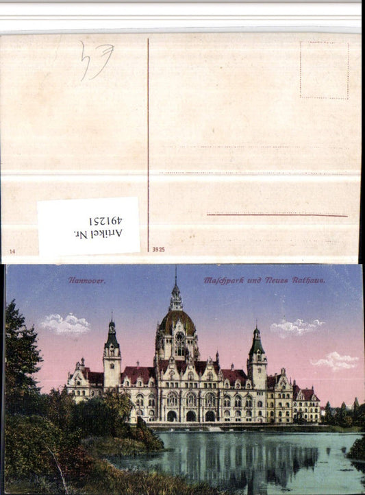 491251,Hannover Maschpark u. Rathaus Gebäude