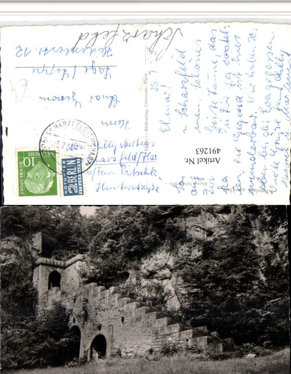 491263,Scharzfeld am Harz Ruine Scharzfels