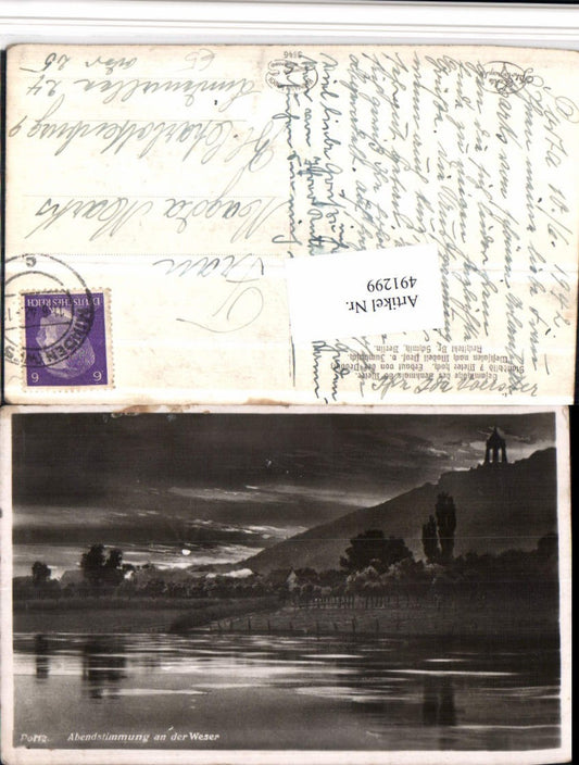 491299,Porta Westfalica Abendstimmung an d. Weser