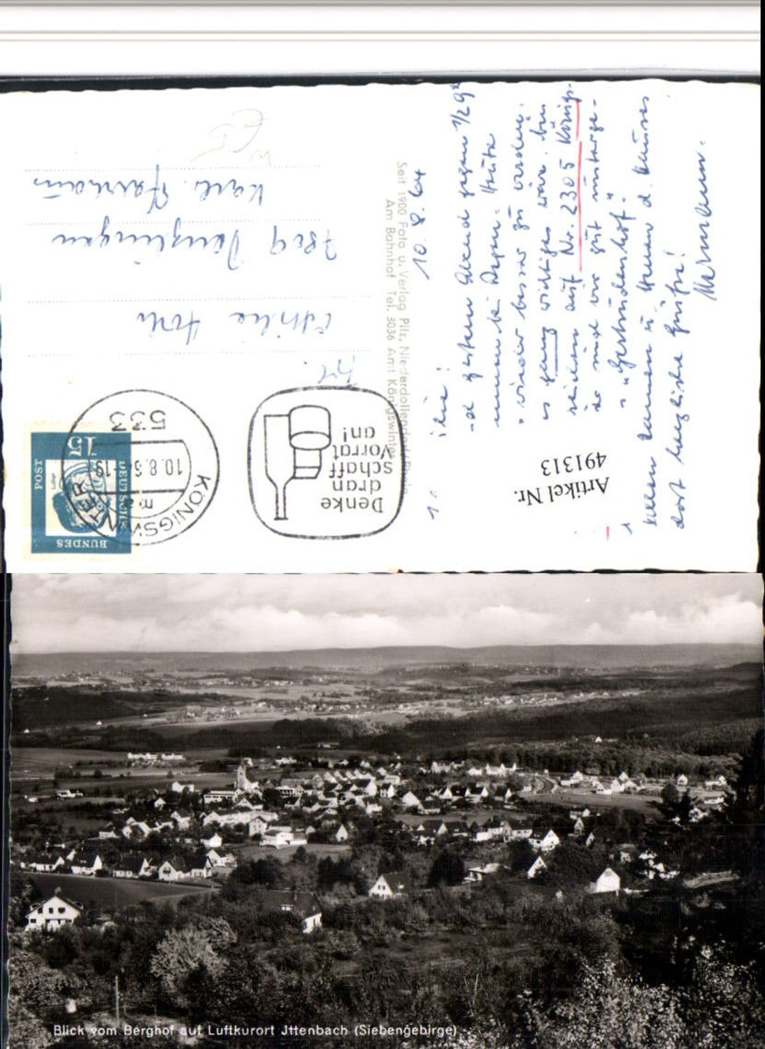 491313,Blick vom Berghof auf Ittenbach b. Königswinter im Siebengebirge