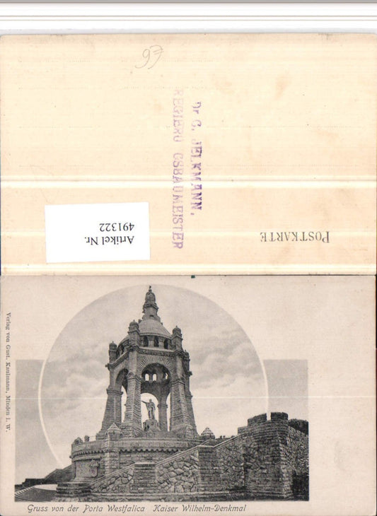 491322,Gruß von der Porta Westfalica Kaiser Wilhelm-Denkmal